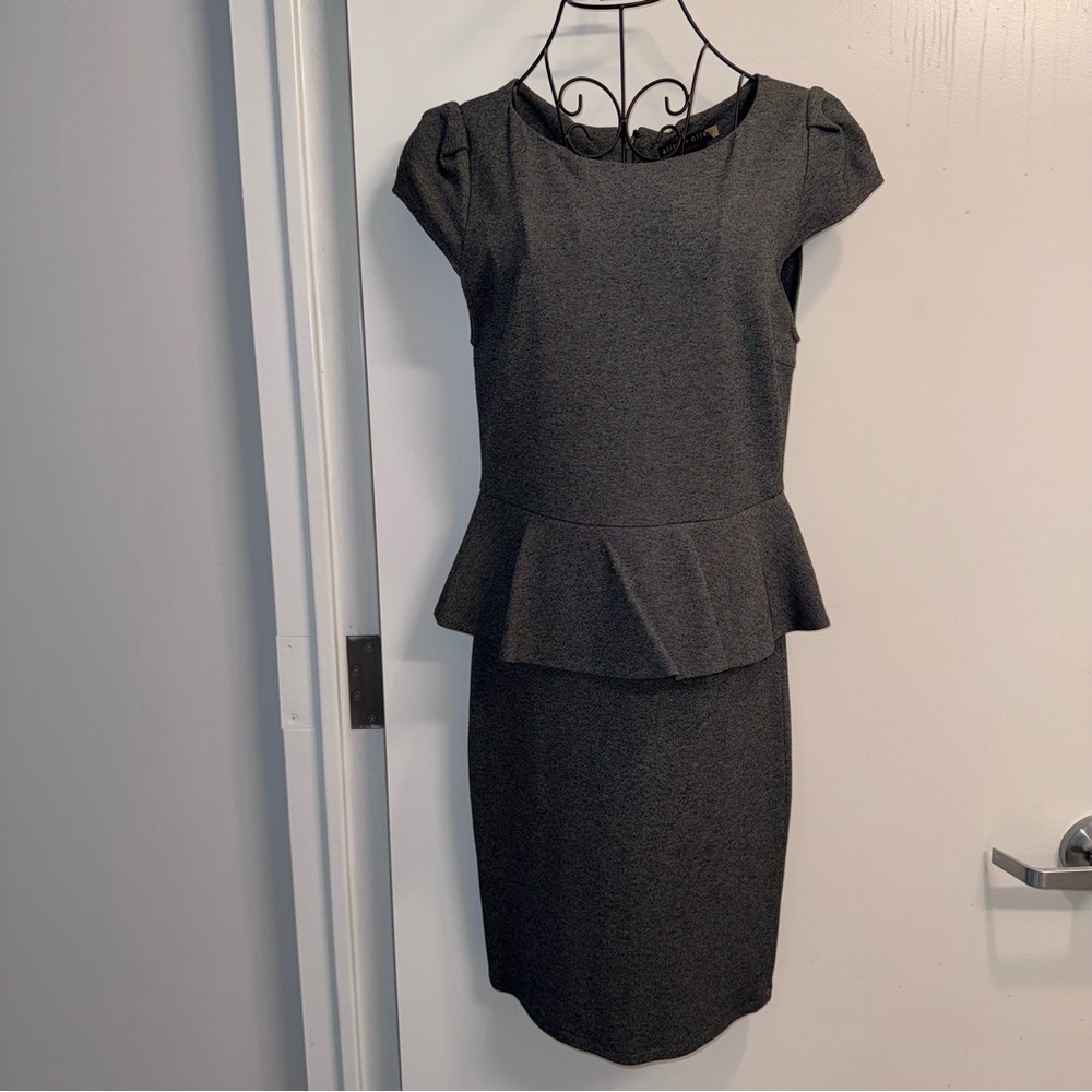 Alice + Olivia Gray Peplum Mini Dress